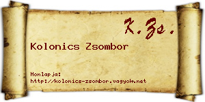 Kolonics Zsombor névjegykártya