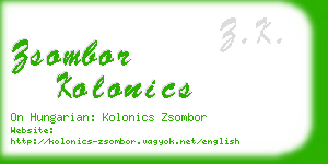 zsombor kolonics business card